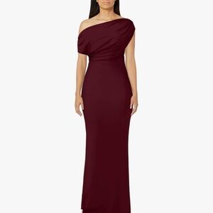 Elegant Off-Shoulder Burgundy Dress